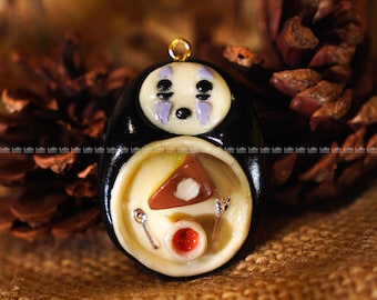 Piedra de preocupación sin rostro inspirada en Studio Ghibli, llavero, máscara de fantasma kawaii de El Viaje de Chihiro, piedra para pulgar/palma, juguete de bolsillo para aliviar la ansiedad.