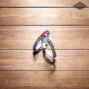 Star Lightsaber Ring Set – 2-delige punk vintage initialenringen, op film geïnspireerde mode-sieraden voor mannen en vrouwen