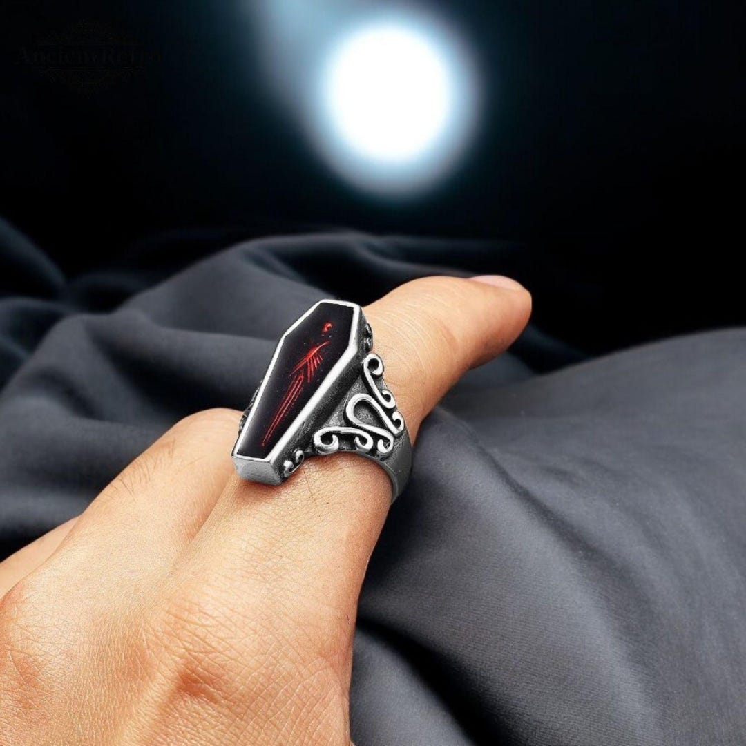 Gothic Skull Coffin Ring | Stainless Steel Vampire Punk Ring for Men | Mummy Rock Fashion Jewelry Gift - Etsy Japan
