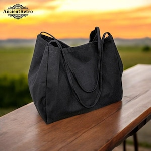 Umweltfreundliche Canvas-Einkaufstasche | Wiederverwendbarer Lebensmittel-Einkaufstasche mit großer Kapazität | Reise-Schulterhandtasche für Frauen