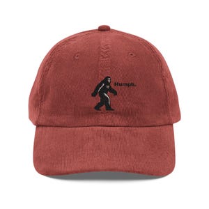 Bigfoot corduroy cap, Retro Hat, Outdoor Adventure, Sasquatch Lover Gift, Cryptid Enthusiast Accessory