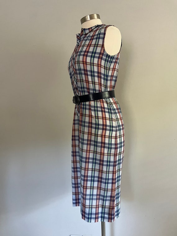 1970s Plaid Shift Dress / 70s Plaid Dress - image 6