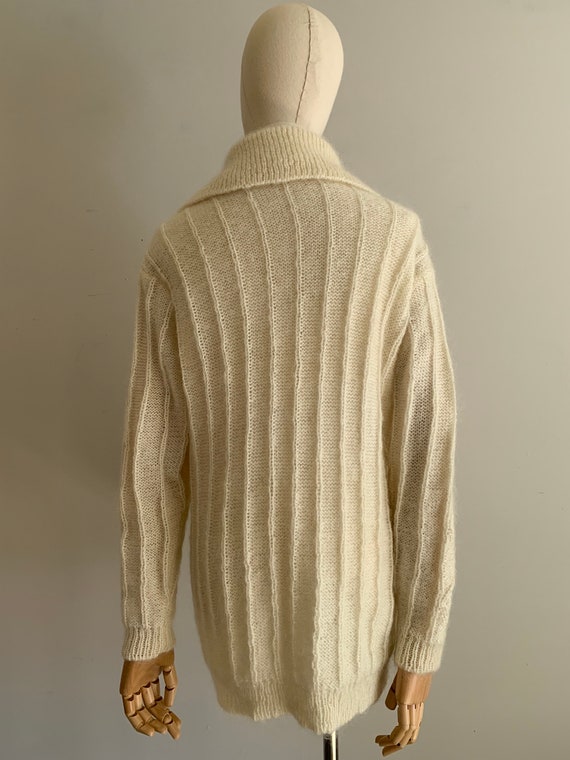 1980s Hand Knit Mohair Blend  Slouchy Tunic Cardi… - image 9
