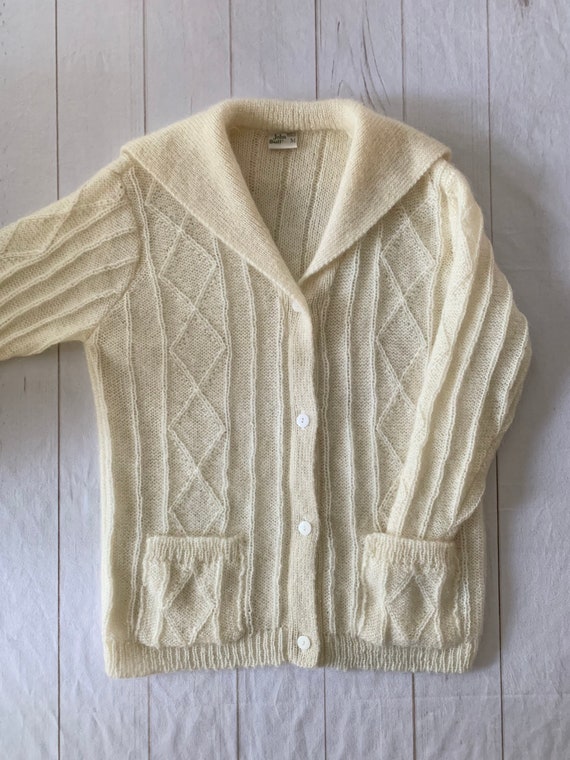 1980s Hand Knit Mohair Blend  Slouchy Tunic Cardi… - image 3