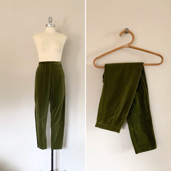 Vintage 1950s Cigarette Pants / 50s High Waist Vel