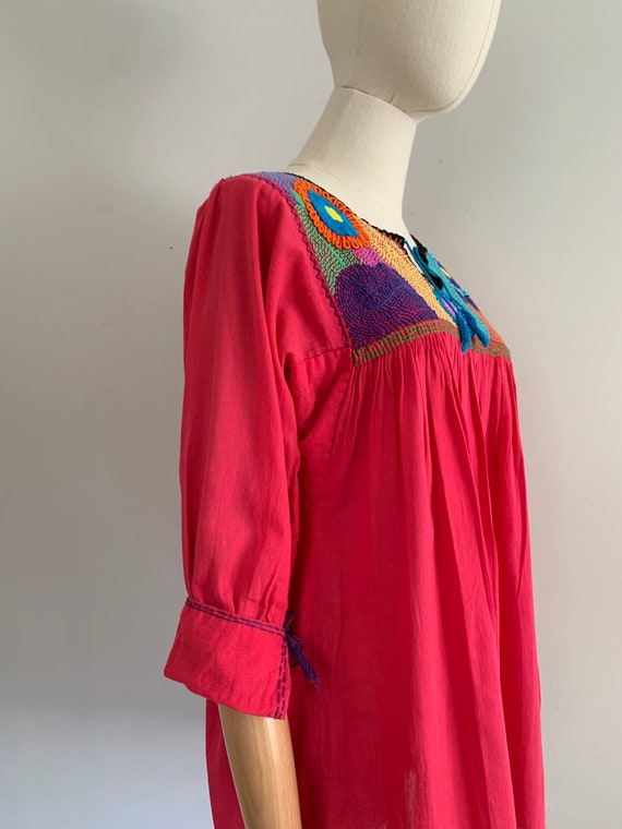 1970s embroidered gauze top / 70s peasant top - image 7