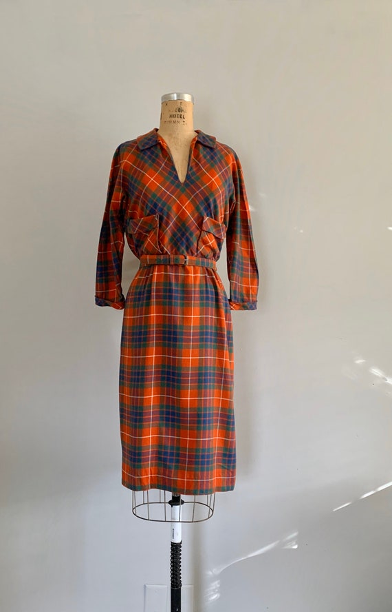 Vintage 1950s Dress / 50s Peck and Peck, NY Plaid… - image 2