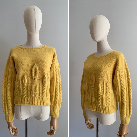 Vintage Chunky Hand Knit Soft Wool Pullover / Bri… - image 1