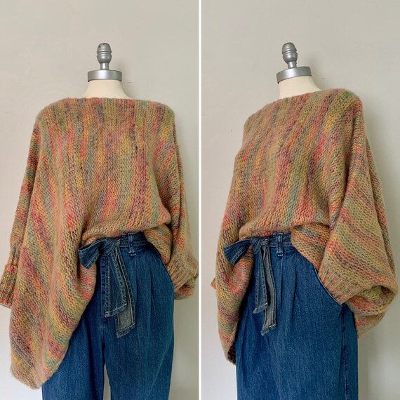 Vintage Batwing Sleeve Pastel Rainbow Colored Chun