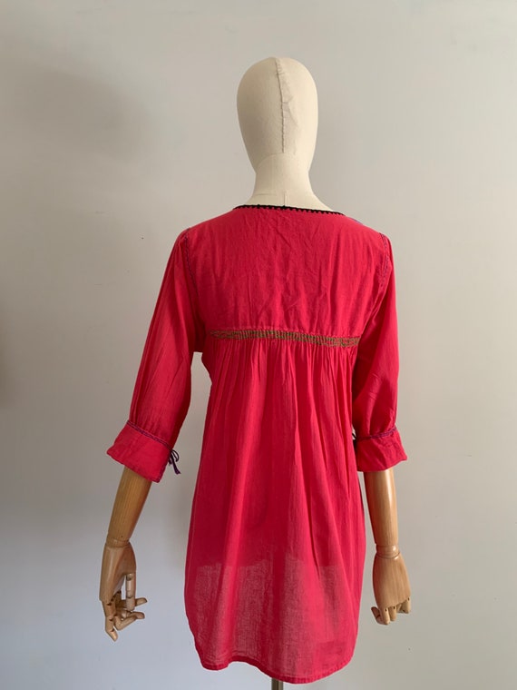 1970s embroidered gauze top / 70s peasant top - image 10
