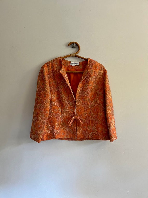 1960s L’Aiglon Metallic Jacquard Dress and Jacket… - image 3
