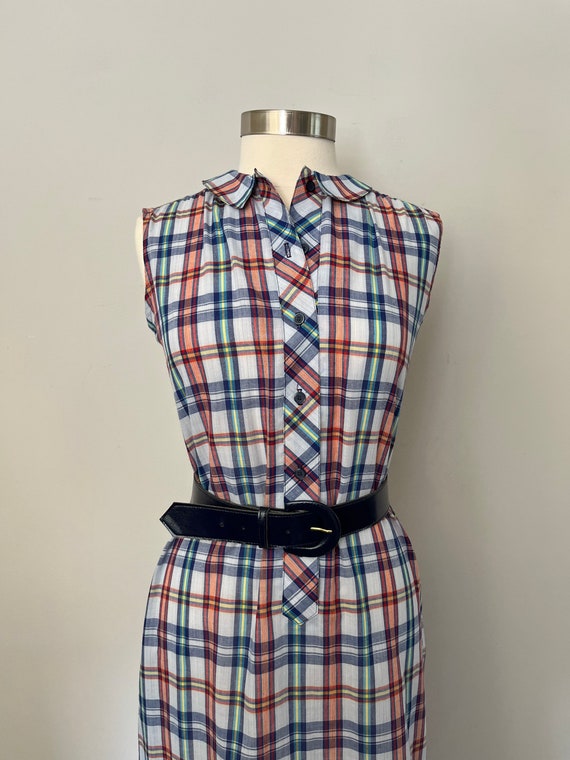 1970s Plaid Shift Dress / 70s Plaid Dress - image 3