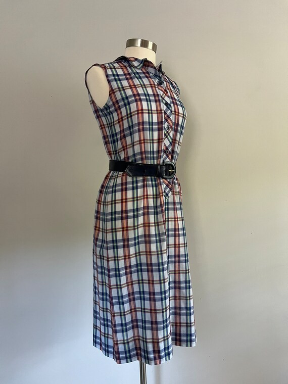 1970s Plaid Shift Dress / 70s Plaid Dress - image 5