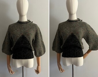 1990s Chunky Knit Marled Yarn Pullover l 90s Ellen Tracy Sweater