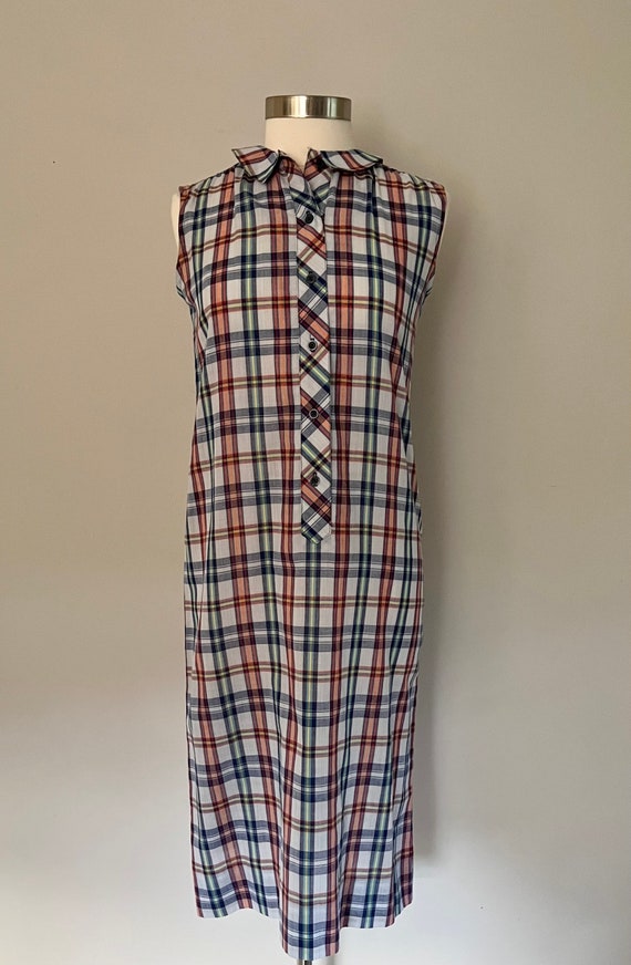 1970s Plaid Shift Dress / 70s Plaid Dress - image 7