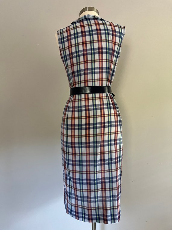 1970s Plaid Shift Dress / 70s Plaid Dress - image 4