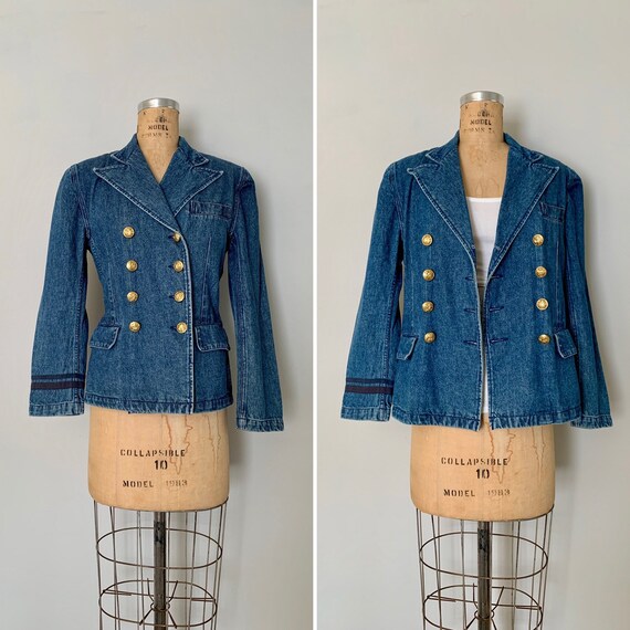 denim pea coat