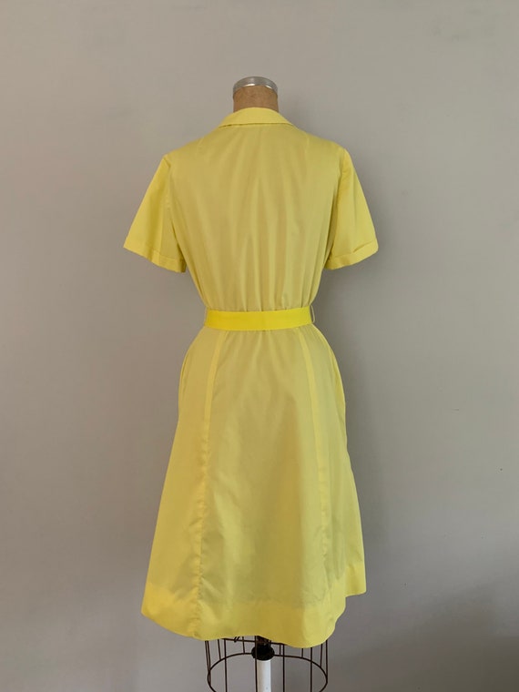 1960s Sunshine Yellow Shirtdress / 60s Dress with… - image 9