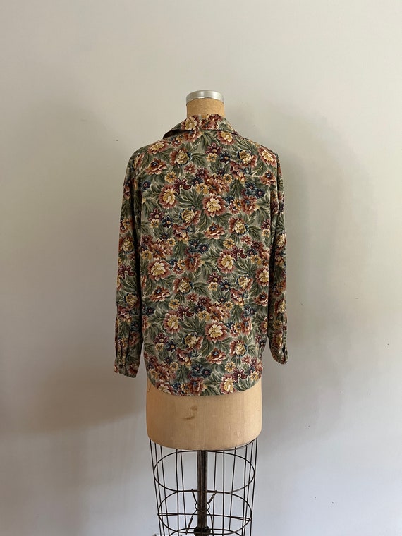 Vintage 1990s  Floral Print Button Down Shirt / 9… - image 6