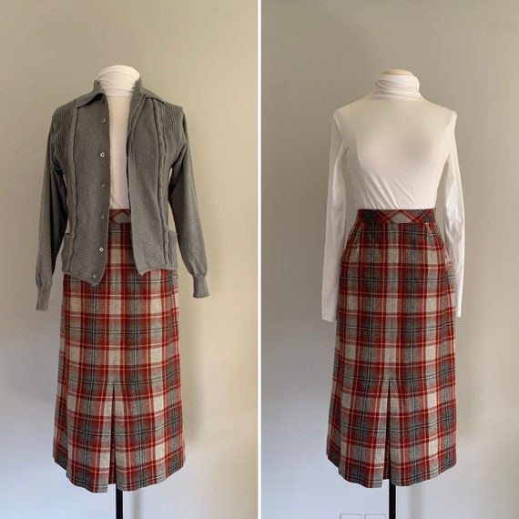 1950s Koret of California Plaid Pencil Skirt