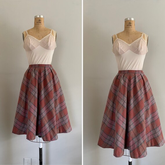 1970s Young Pendleton Circle Skirt / 70s Young Pen