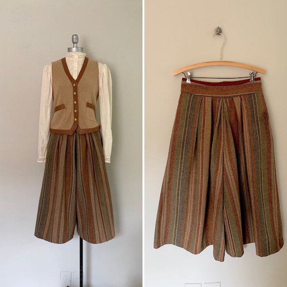 1970s Gaucho Pants / 70s Striped Gaucho Trousers