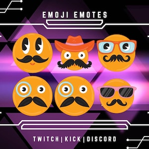6 Facial Emoji Emotes - Twitch, Discord, YouTube | Adorable Streaming Graphics | Ready-To-Use Emotes | Digital Download.
