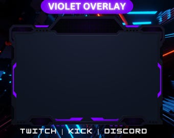 Violett Premium Static Stream Paket | Verfügbar für Twitch, YouTube und Kick | Twitch Stream Overlay | Digitaler Download.
