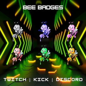 Bee Sub Badges For Twitch | Twitch Sub & Bit Badges | Honey Sub Badges | Kawaii Sub Badges | Loyalty Badges | Discord Badges.