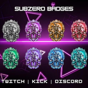 Sub Ze-Ro Sub Badges For Twitch | Pack Of 8 Sub Badges | Twitch Graphics Featuring Anime Fictional Character Badges.