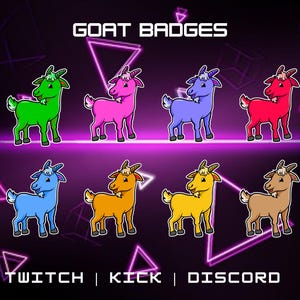 Twitch Goat Sub Badges | Bit Badges | Twitch Sub Badges | Twitch Animal Badges | Twitch | YouTube | Discord | Immediate Upload.