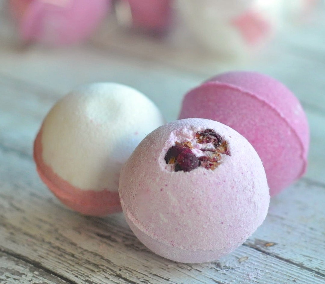Bath Bomb Essential Oil Bath Bombs Rose Etsy