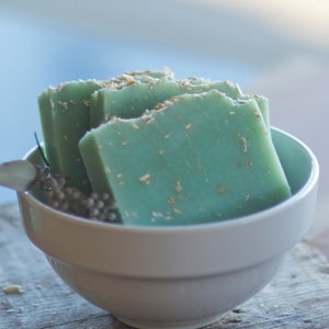 Tea Tree Soap with Peppermint and Oatmeal  -  Exfoliating Soap  - Organic Oils- Release Me