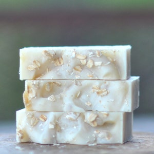 Lavender Oatmeal Soap Organic Shea Butter Soap Exfoliating Soap Artisan Soap image 2