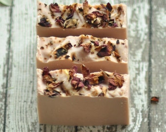 Rose Soap -  Artisan Soap - Natural Soap - Handmade Soap - Organic Shea Butter - Coming Up Roses