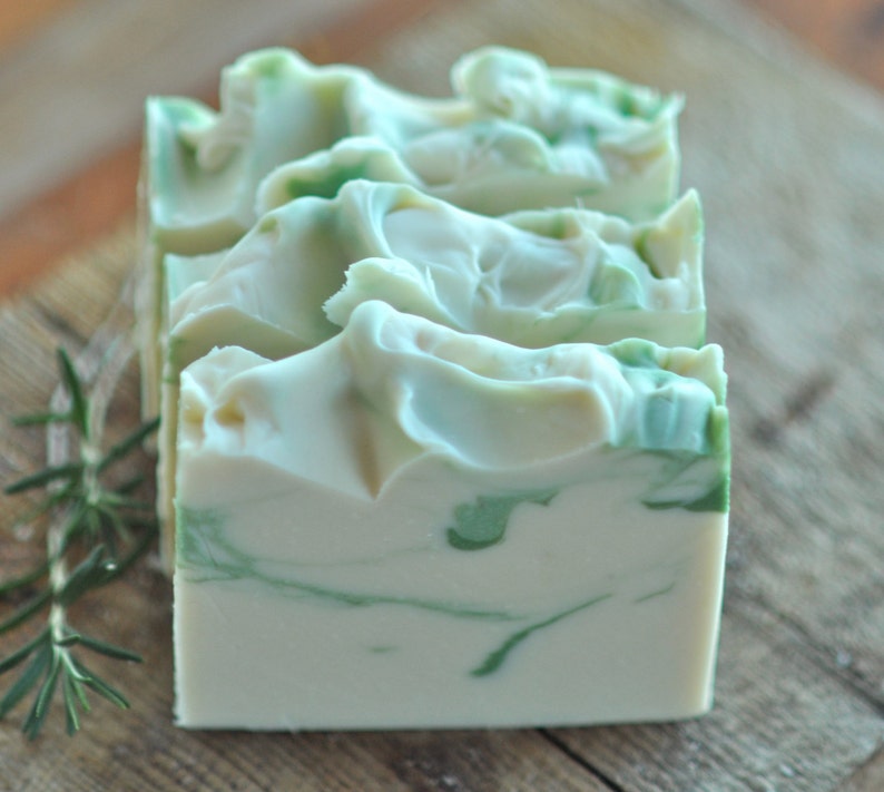 Rosemary Mint Soap Natural Artisan Soap Essential Oil Soap Organic Shea Butter image 2