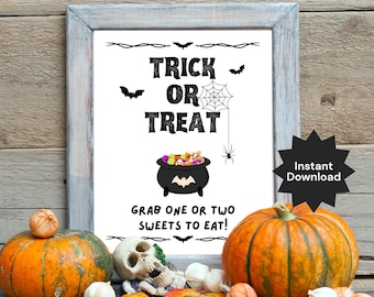Printable Halloween Candy Bowl Sign, Please Take One Sign, Trick or Treat Porch Sign, Halloween Candy Sign, Trunk or Treat Sign, PDF