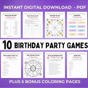 Birthday Party Games - Sleepover Party - Party Games - Slumber Party Activities - Tween Girl Party - Teen Party - Instant Download