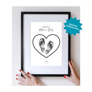 Presente DIY para o Dia das Mães: Arte com impressão de mãos para novas mães - Download instantâneo em PDF