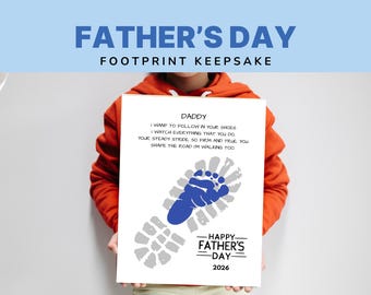 Voetafdrukkunst voor Vaderdag – aandenken aan wandelen in papa's schoenen (pdf)