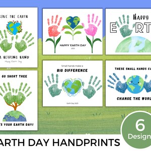 Earth Day Handprint Art: Kids Activity, Printable Template (Digital Download)