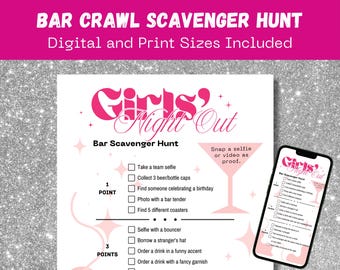 Girls' Night Out Bar Crawl Scavenger Hunt (Digital Download)