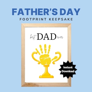 Father's Day Handprint - Best Dad Trophy, Father's Day Gift, Birthday ...