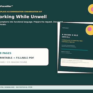 Workplace Accommodation Kit for Chronic Illness | Fillable Work Adjustment Request Planner | Working While Unwell PDF