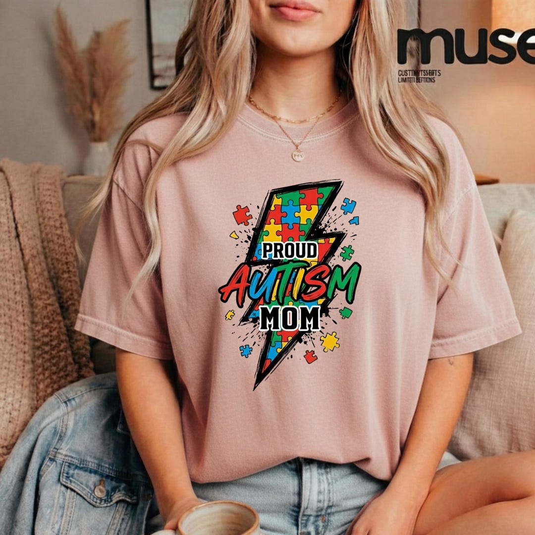 Proud Autism Mom PNG: Autism Awareness Mom Png Puzzle Lightning ...