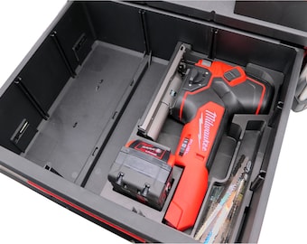 Milwaukee Packout 2 Drawer Insert for M18 Jigsaw – 3D Printed Organizer Tray | Custom Fit Packout Box Insert | Ready to Use
