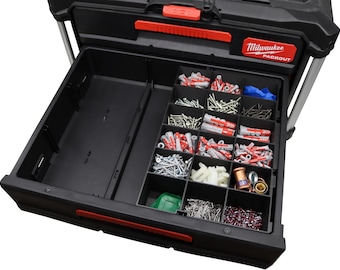 Milwaukee Packout 3/2 Drawer Insert for assortment box #1 – 3D Printed Organizer | Custom Fit Packout Tray | Ready to Use