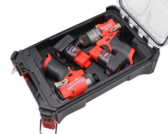 Milwaukee Packout Compact Insert for Milwaukee M12 FPD2 / FID2 Impact and Drill - 3D Printed Organizer | Custom Packout | Ready to Use