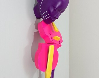 Escultura de pared de violinista de arte pop: decoración de arte moderno