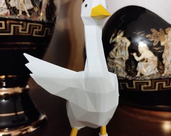 Figura de ganso con zapatos rojos: decoración de escritorio original